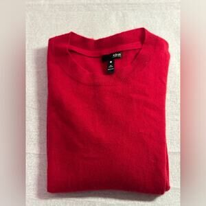 Aqua 100% Cashmere Vibrant Red Crewneck Sweater Medium
